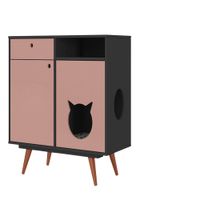 Mueble para Mascotas Rufus color Negro/Rosado TU MESITA