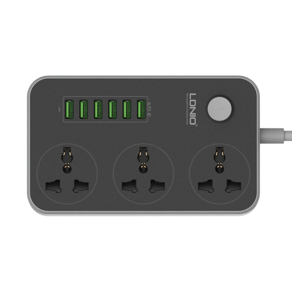 Extensión SC3604 LDNIO 3 Tomas Universales 6 USB 3.4 A (Auto MAX) 17W