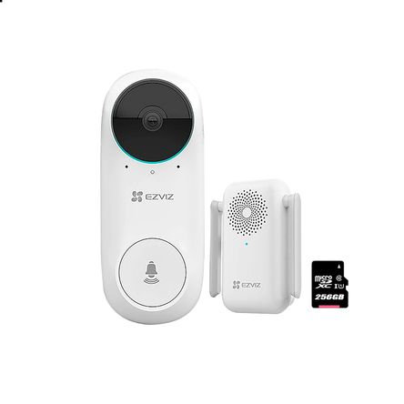 Kit Timbre Video Bateria DB2C Ezviz Inalámbrico Wifi Full Hd Sd 256Gb