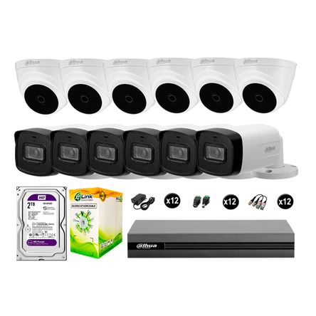 Cámaras Seguridad Dahua Kit 12 Full Hd Disco 2tb Mayor Alcance P2p