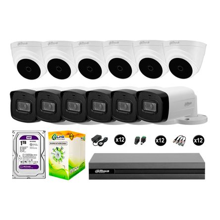 Cámaras Seguridad Dahua Kit 12 Full Hd Disco 1tb Mayor Alcance P2p