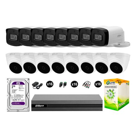 Cámaras Seguridad Dahua Kit 16 Full Hd Disco 2tb Mayor Alcance P2p