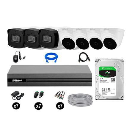 Cámaras Seguridad Dahua Kit 7 Full Hd Disco 1tb Mayor Alcance P2p