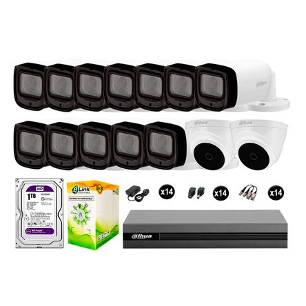 Kit 14 Cámaras Seguridad Dahua Fullhd 1tb Mayor Alcance Varifocal