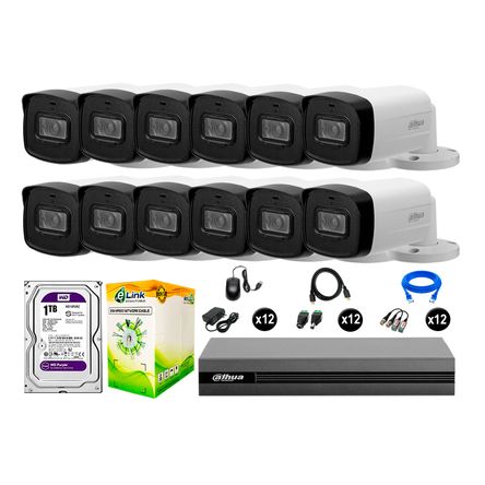 Cámaras Seguridad Dahua Exterior Kit 12 1080p Disco 1tb 40m Mayor Alcance