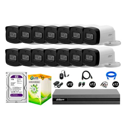 Cámaras Seguridad Dahua Exterior Kit 14 1080p Disco 1tb 40m Mayor Alcance