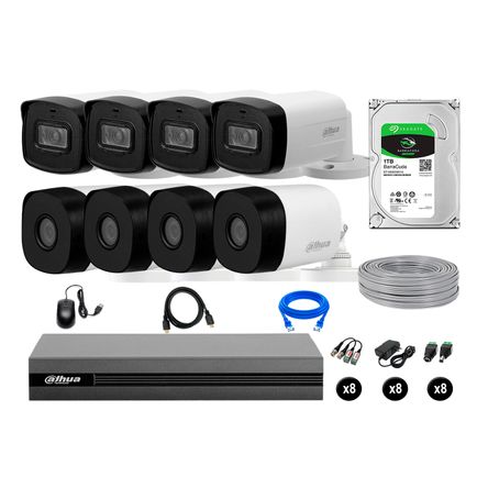 Cámaras Seguridad Dahua Exterior Kit 8 Full Hd Disco 1tb 40m Largo Alcance