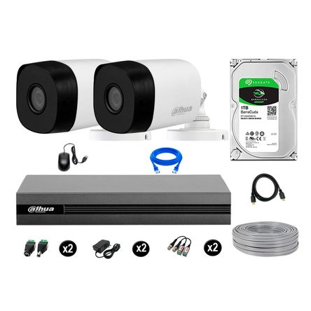 Cámaras De Seguridad Dahua Exterior Kit 2 Full Hd 1080p Disco 1tb Cámaras De Seguridad Dahua Exterior Kit 2 Full Hd 1080p Disco 1tb