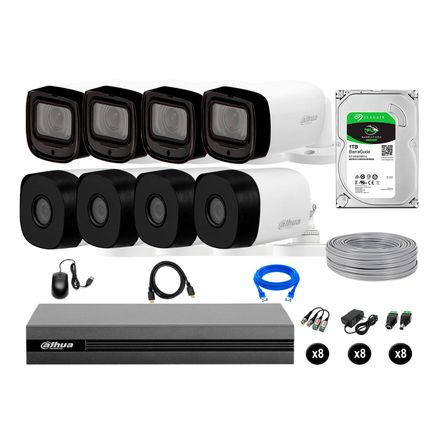 Cámaras Seguridad Dahua Exterior Kit 8 Full Hd Disco 1tb P2p Varifocal