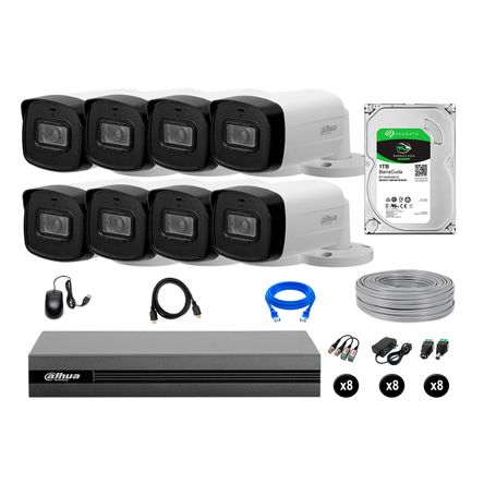 Cámaras Seguridad Dahua Exterior Kit 8 Full Hd Disco 1tb 40m Mayor Alcance