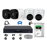 Cámaras Seguridad Dahua Kit 4 5mp Disco 2tb 02 Camaras con Audio P2p