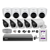 Cámaras Seguridad Dahua Kit 10 Full Hd Disco 2tb Vision Nocturna Full Color
