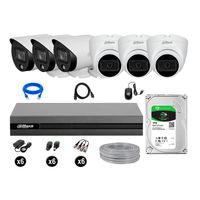 Cámaras Seguridad Dahua Kit 6 Full Hd Disco 1tb Vision Nocturna Full Color