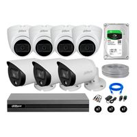 Cámaras Seguridad Dahua Kit 7 Full Hd Disco 2tb Vision Nocturna Full Color