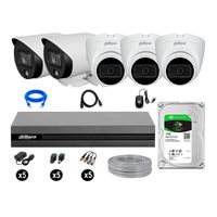 Cámaras Seguridad Dahua Kit 5 Full Hd Disco 1tb Vision Nocturna Full Color