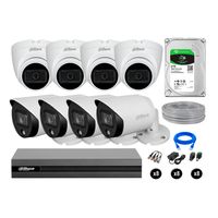 Cámaras Seguridad Dahua Kit 8 Full Hd Disco 2tb Vision Nocturna Full Color
