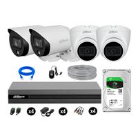 Cámaras Seguridad Dahua Kit 4 Full Hd Disco 1tb Vision Nocturna Full Color