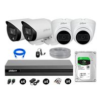 Cámaras Seguridad Dahua Kit 4 Full Hd Disco 2tb Vision Nocturna Full Color