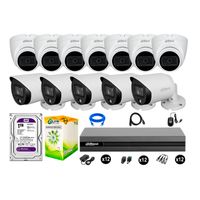 Cámaras Seguridad Dahua Kit 12 Full Hd Disco 1tb Vision Nocturna Full Color
