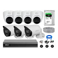 Cámaras Seguridad Dahua Kit 7 Full Hd Disco 1tb Vision Nocturna Full Color