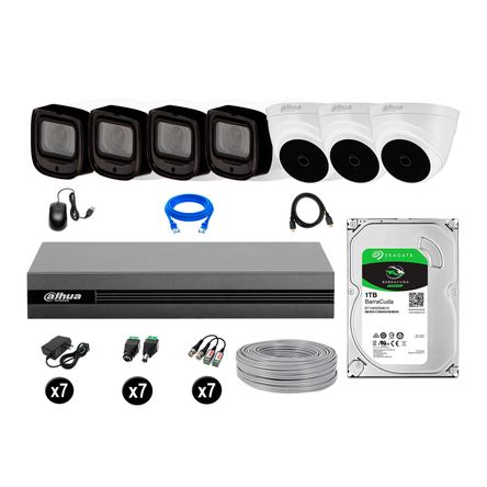 Kit 7 Cámaras Seguridad Dahua Fullhd 1tb Mayor Alcance Varifocal