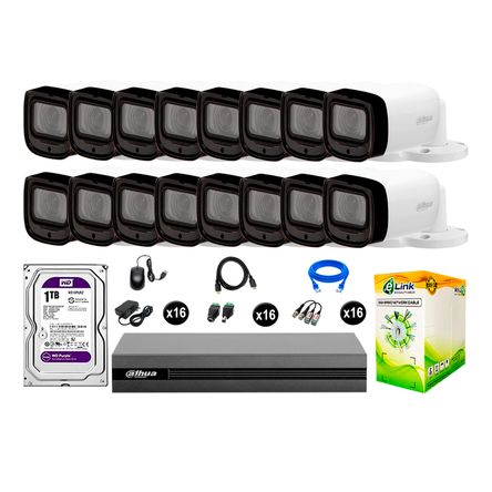 Cámaras Seguridad Dahua Exterior Kit 16 1080p Disco 1tb Wd Varifocal Cámaras Seguridad Dahua Exterior Kit 16 1080p Disco 1tb Wd Varifocal