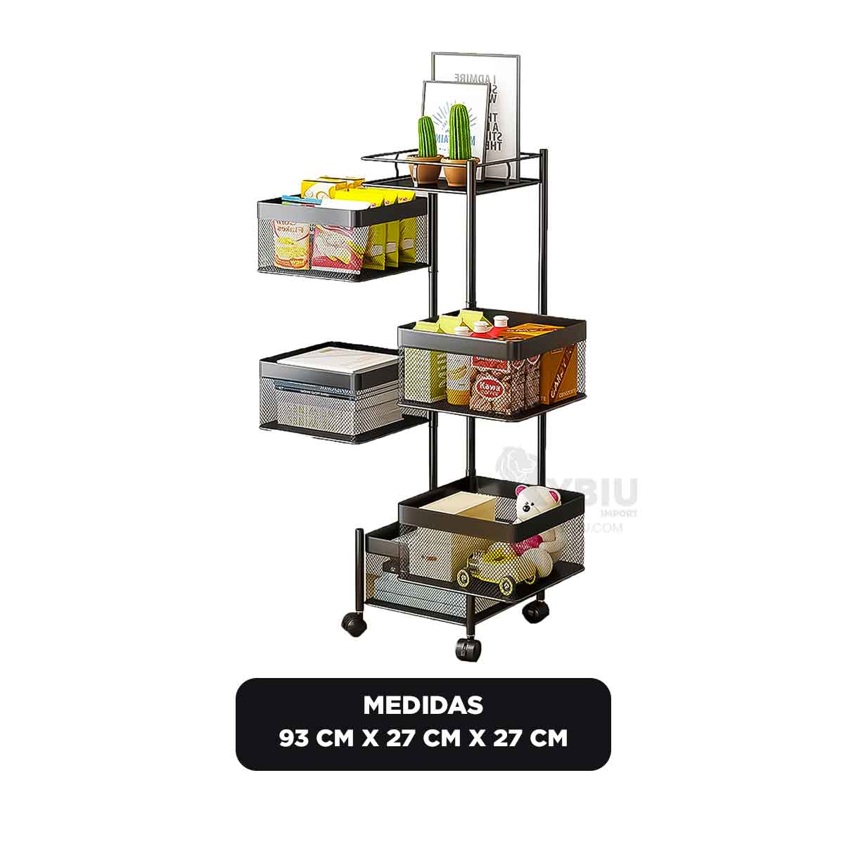 Organizador de Acero Inoxidable con Cestas Transpirables