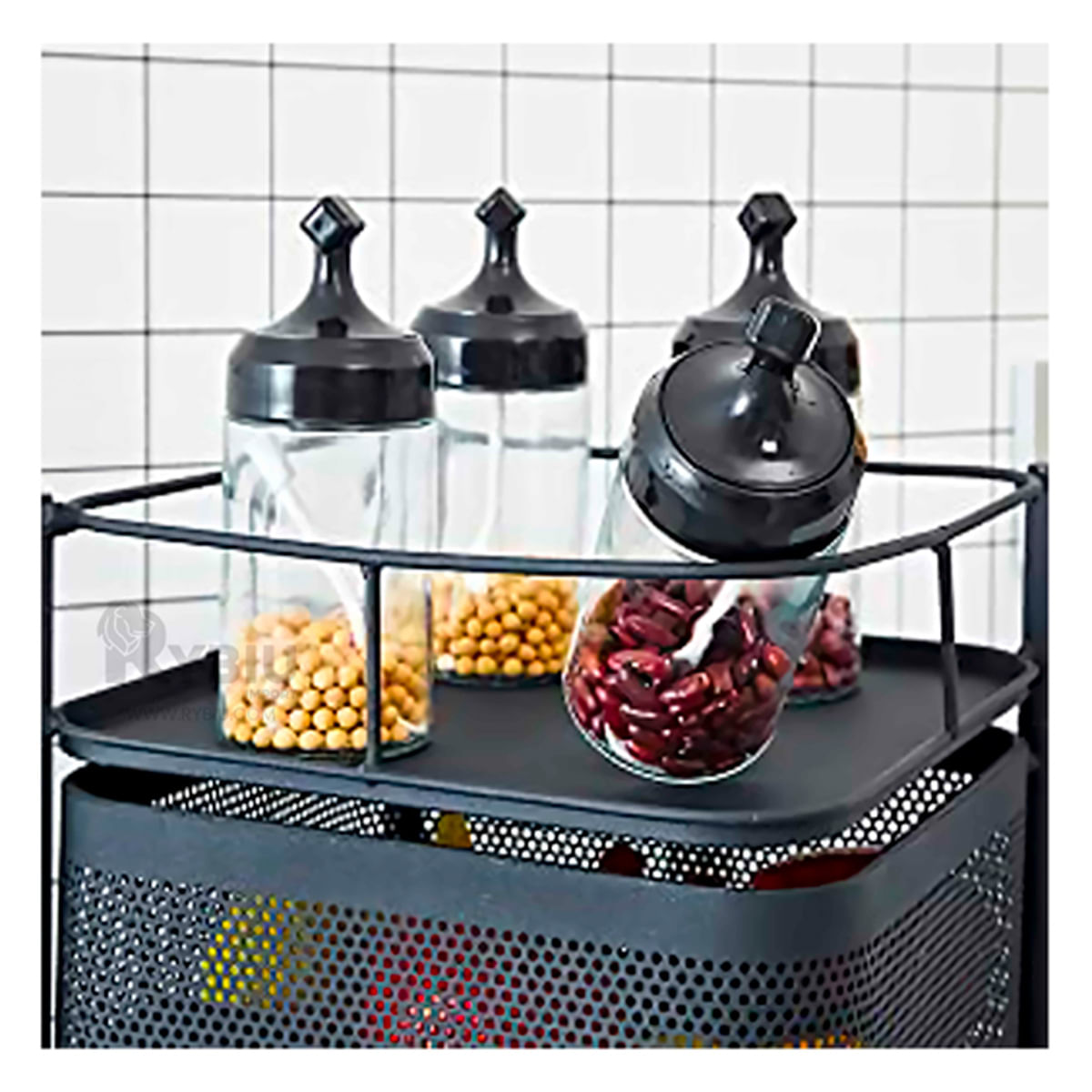 Resistente Estante de Acero con Diseño Cuadrado