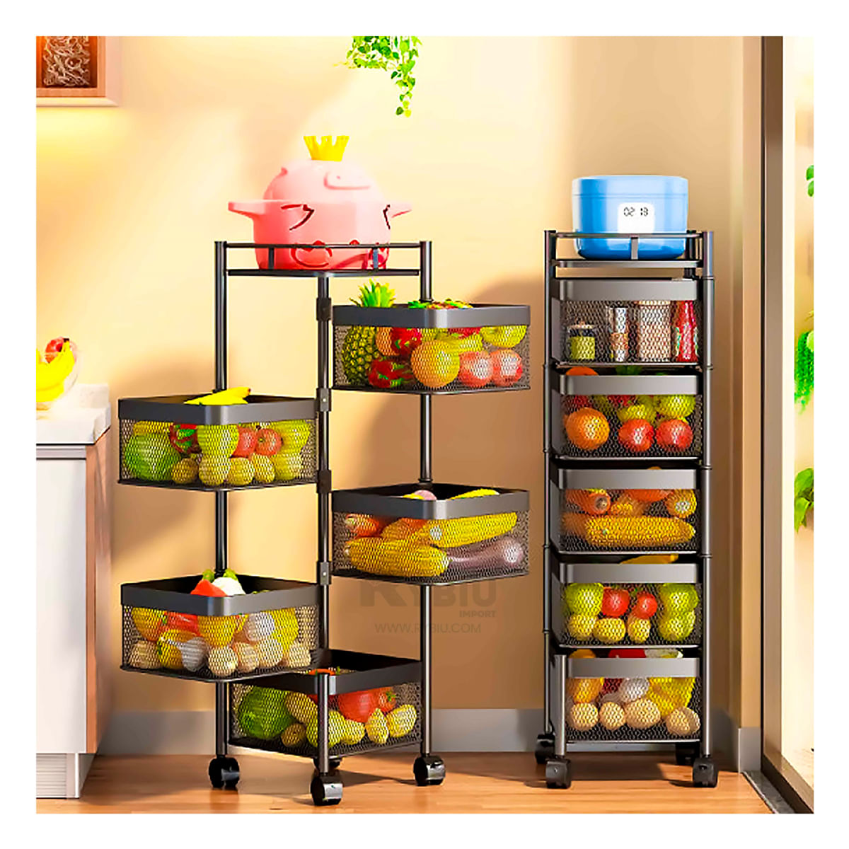 Practico Estante de Acero Ideal para Cocina