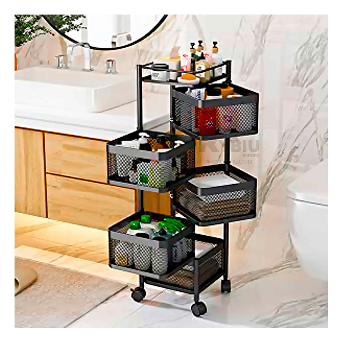 Cesta Movil de Acero para Almacenar Objetos