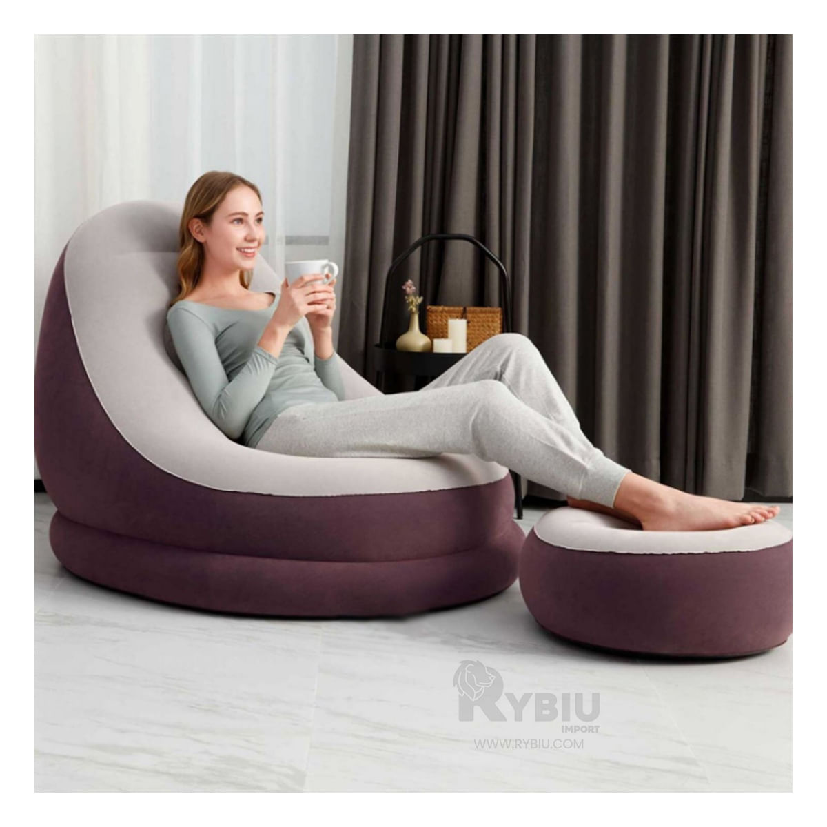 Banco Confort con Reposapies de Color Guinda