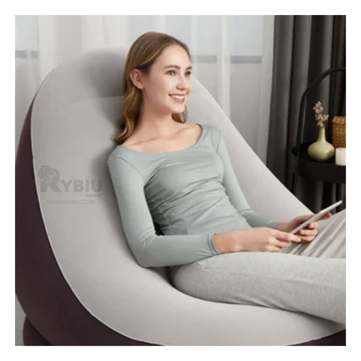 Banco Confort Inflable de Color Guinda