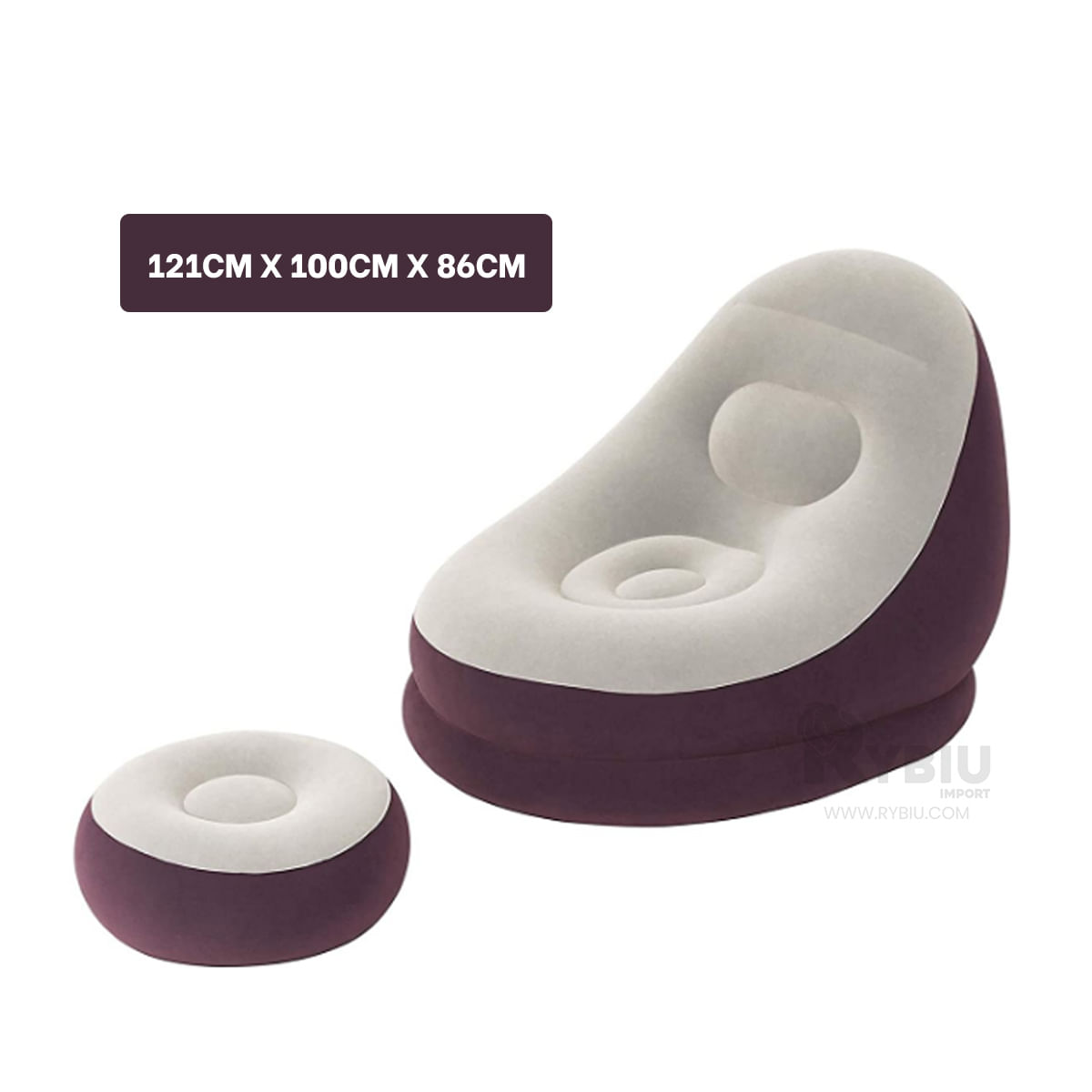 Sillon Confort Inflable de Color Guinda