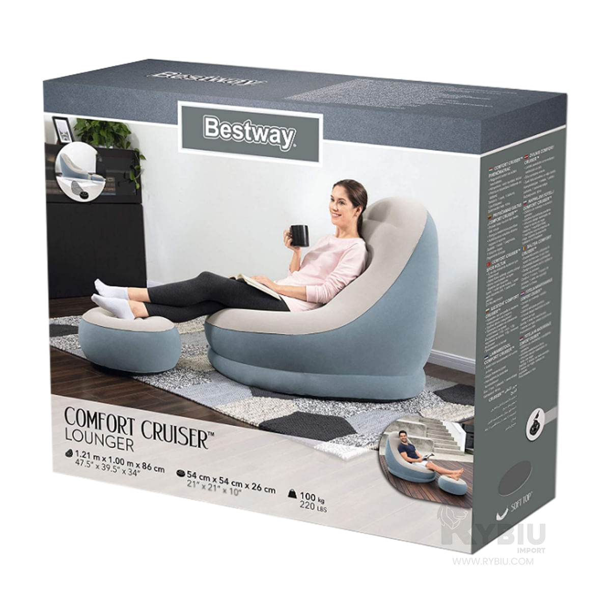 Sofa Inflable Personal de Color Celeste