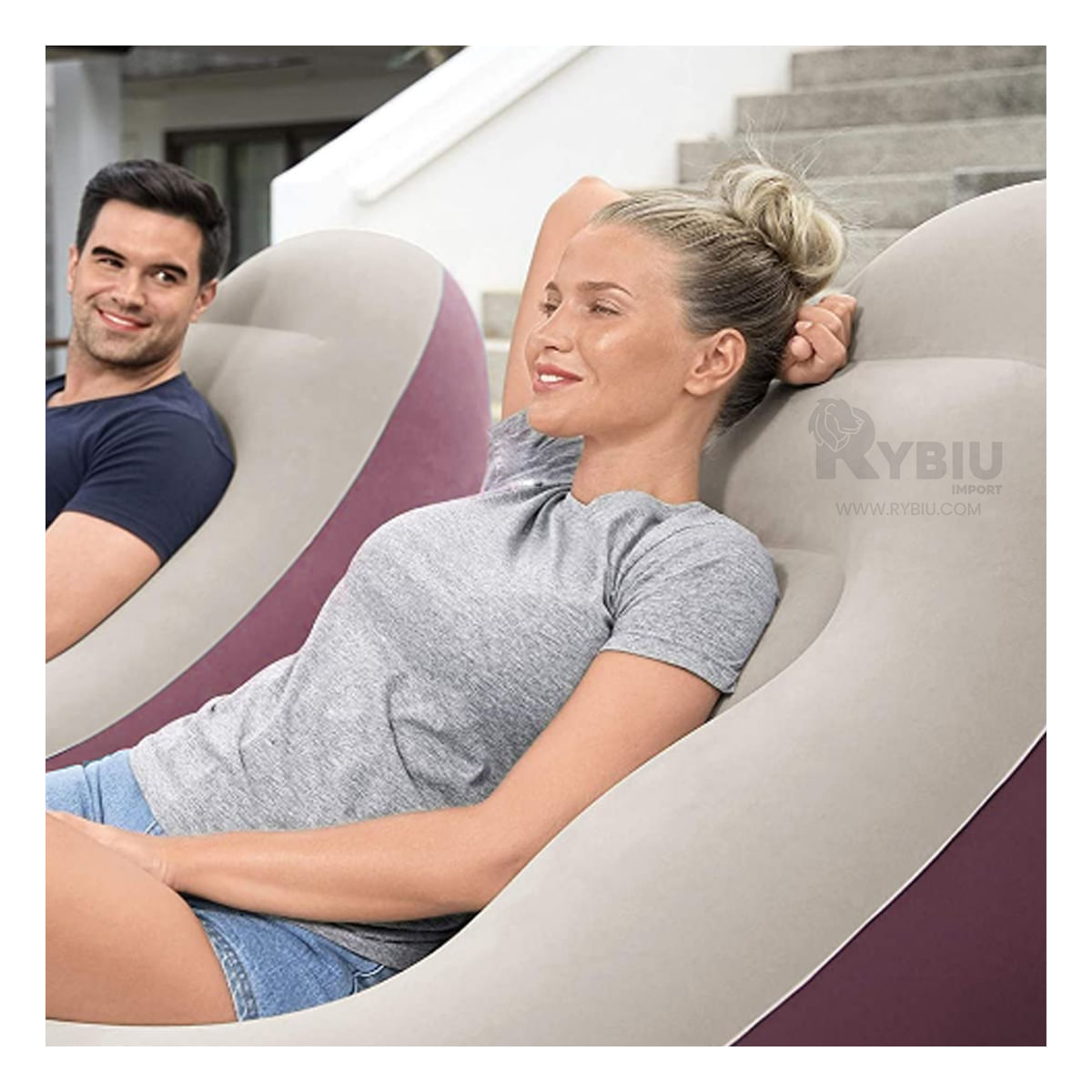 Asiento de Esquina Inflable Color Guinda