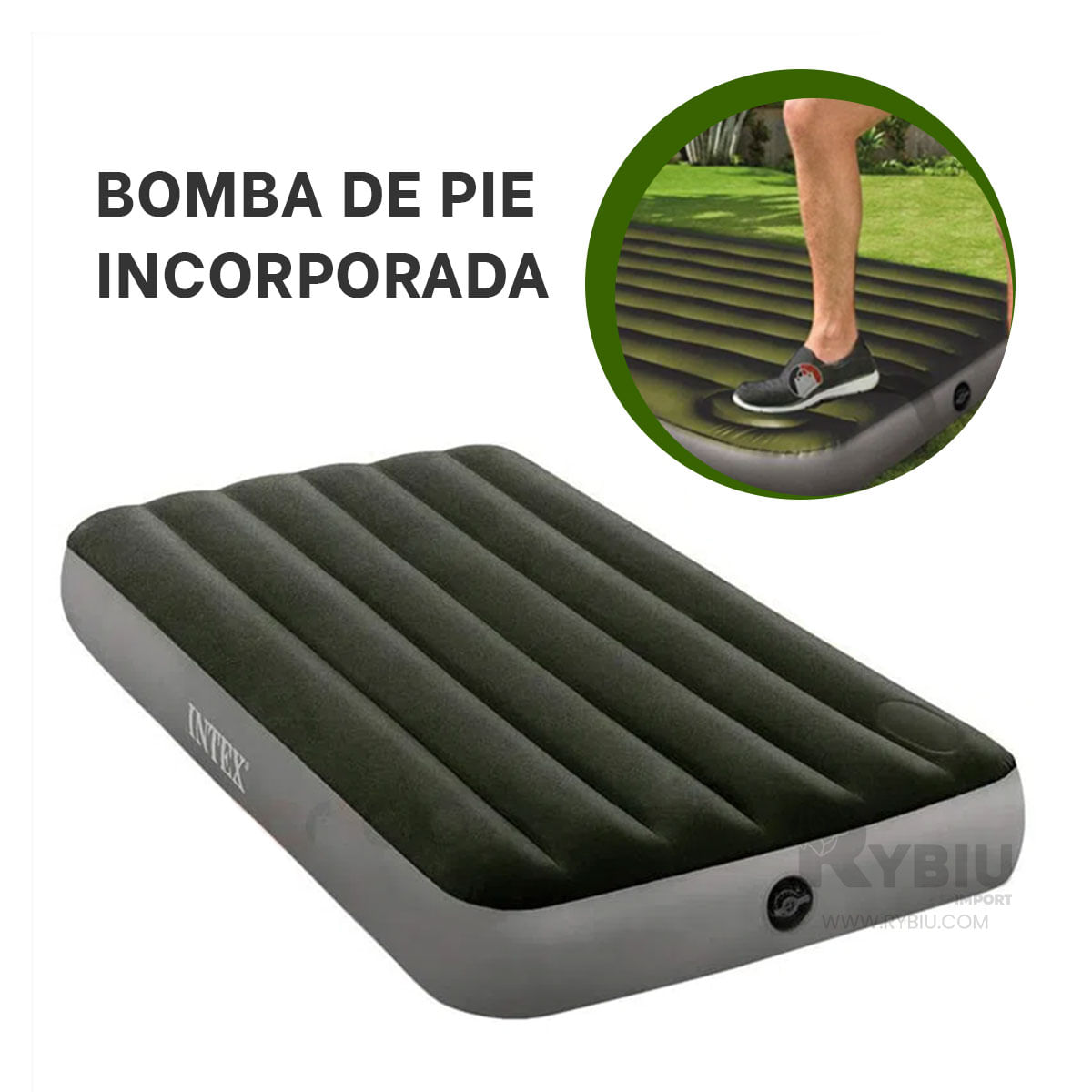 Comodo Colchon Twin Verde con Resistencia de 166 kg