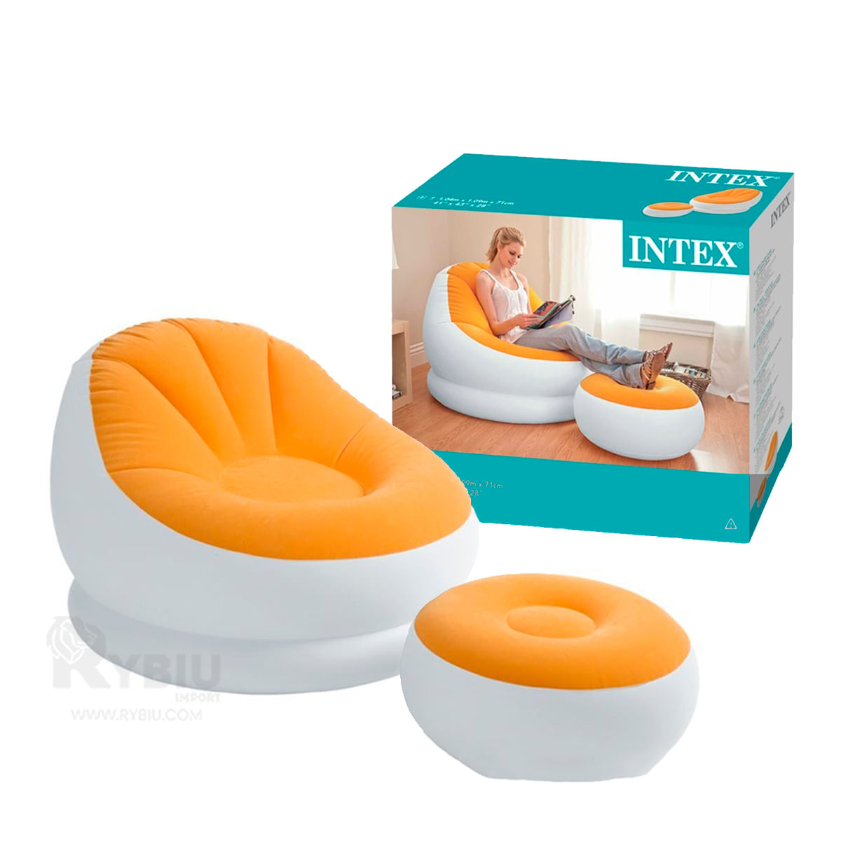 Sofa Flocado Anaranjado Practico y Resistente