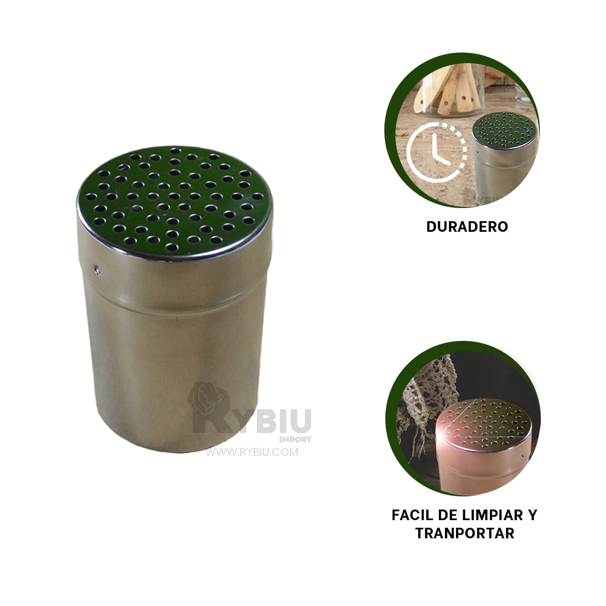 Condimentero Pequeño de Metal para Depositar Especias