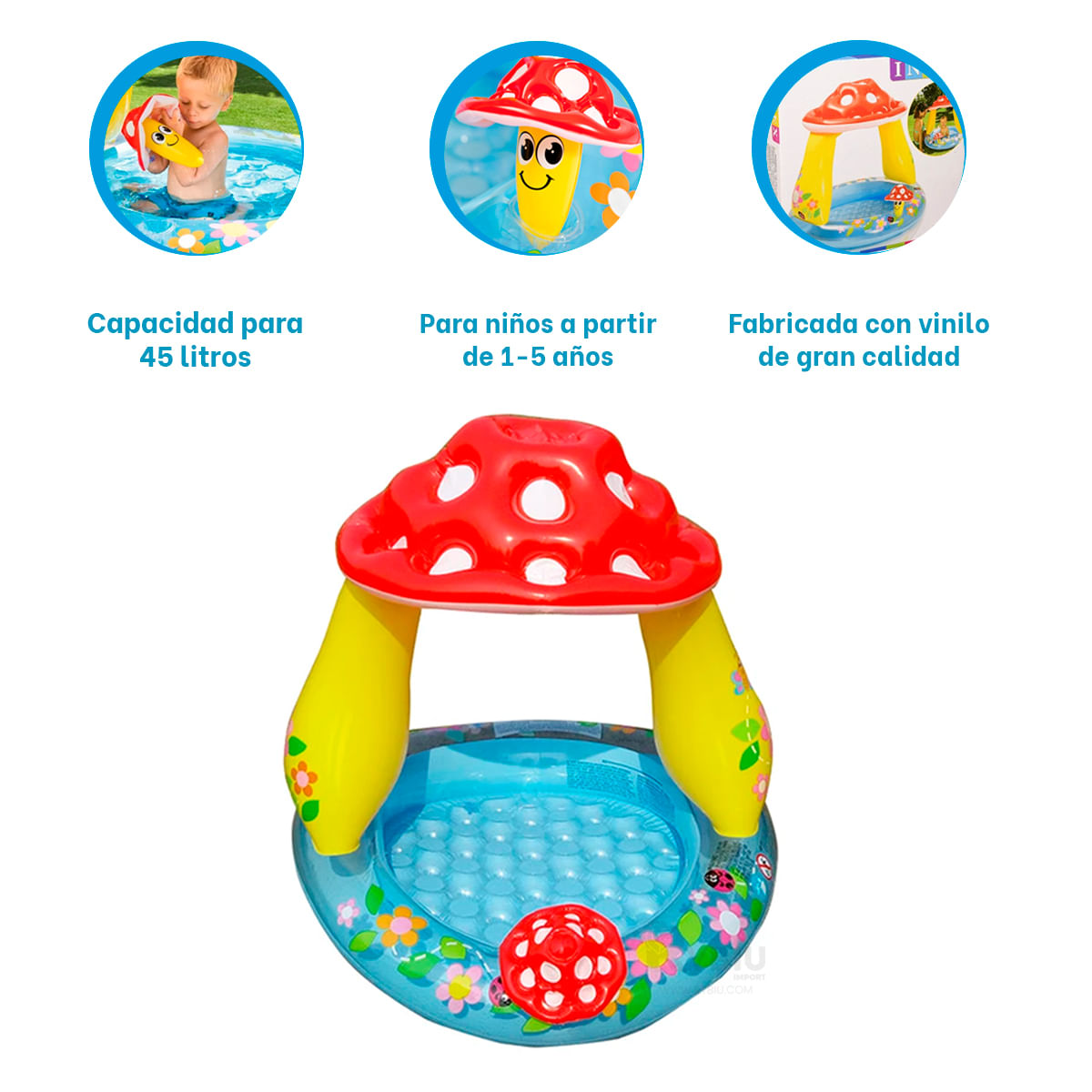Juguete Inflable Honguito Infantil de 45 Litros