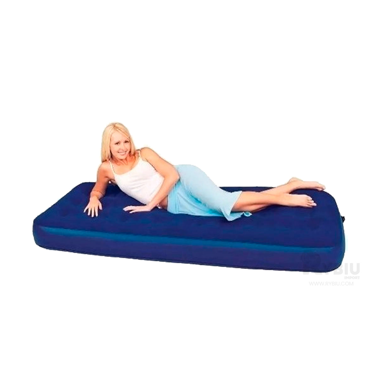 Cama Colchon Inflable Resistente de Color Azul