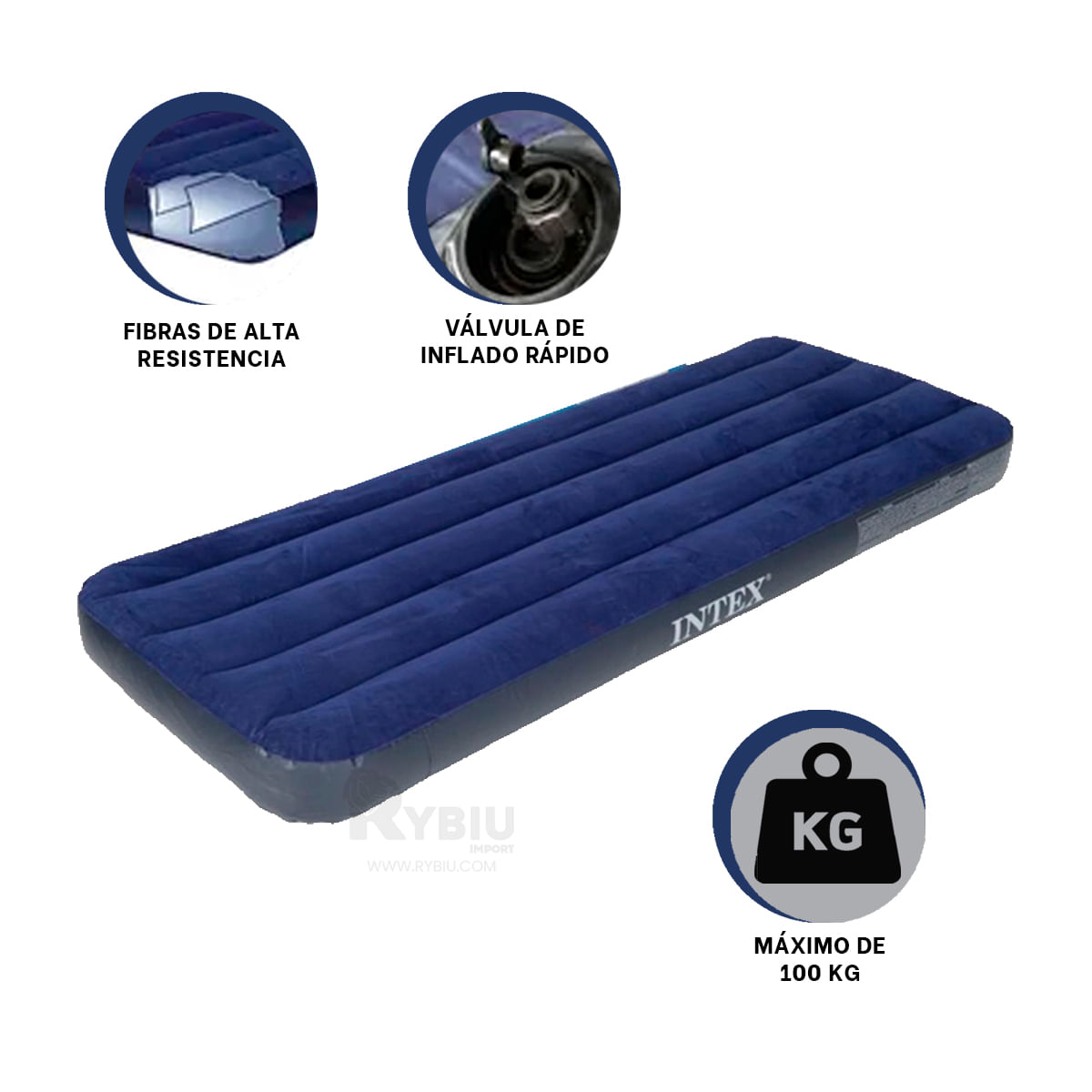 Comodo y Firme Colchon Azul con Fiber Tech