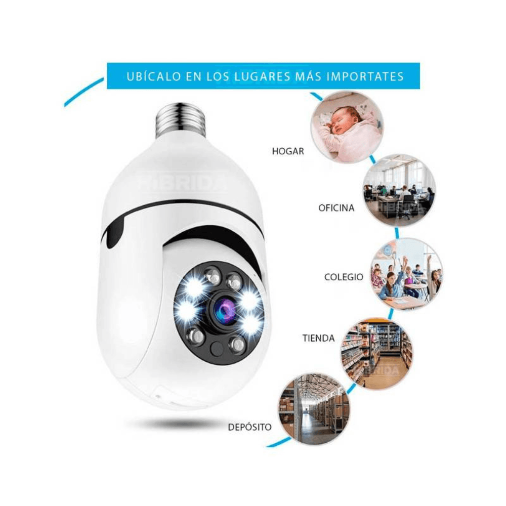 Foco Cámara Espía Seguridad Inteligente 360° | Promart.pe - Promart