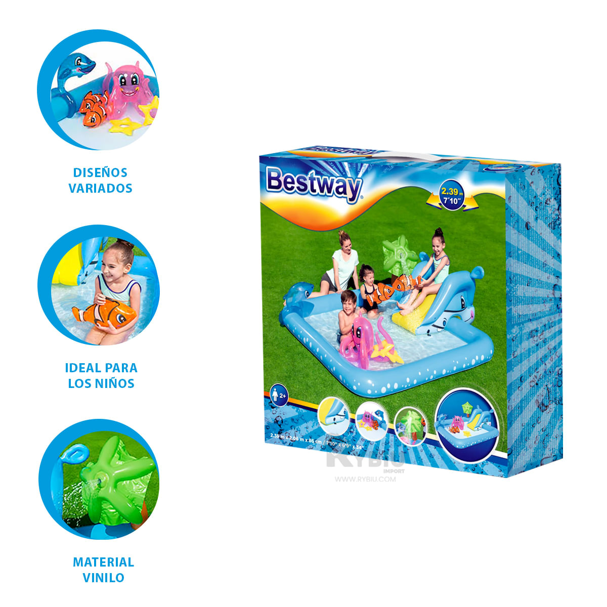 Diversion Acuatica en Centro de Juego con Tobogan