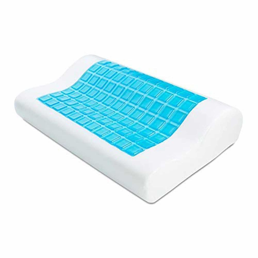 Almohada Viscoelástica Ergonómica Para El Cuello - Memory Foam, 60x40x12 Cm, Con Funda Fresca