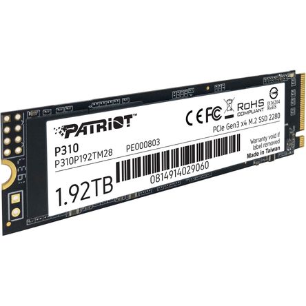 Ssd Patriot P310 1.92Tb 2280 M.2 Pcie 3.0 Nvme