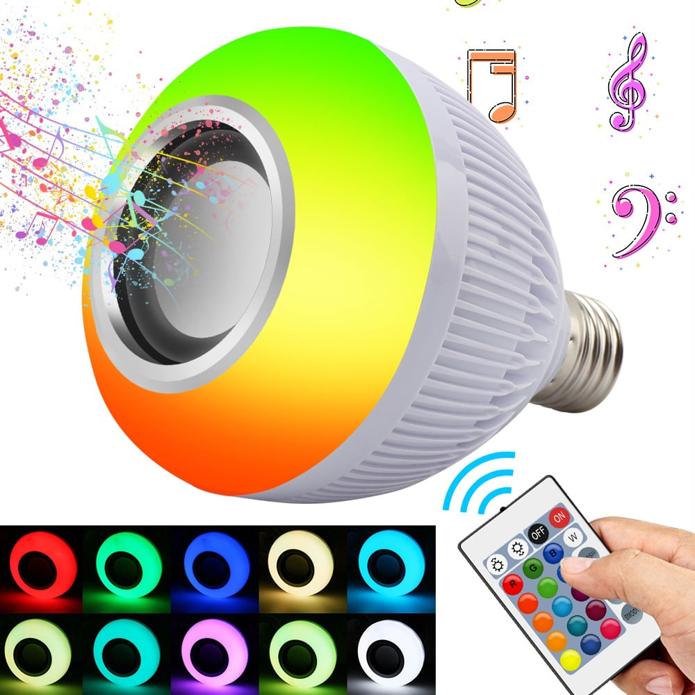 Foco Bombilla LED RGB con Parlante Bluetooth Foco Musical Inteligente Luz  Blanca + Multicolor - Promart