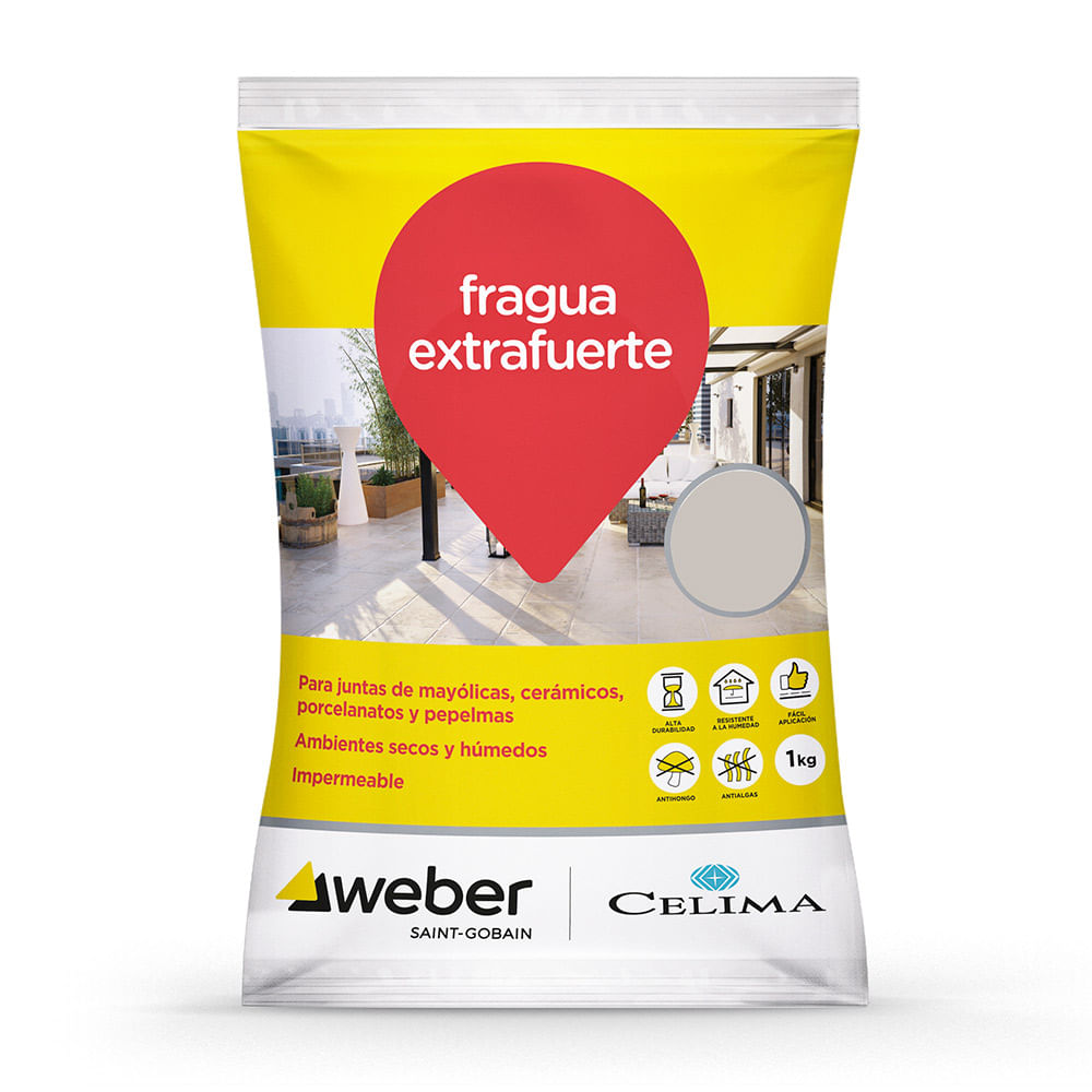 Fragua Celima Weber Premium Cemento Gris 1 kg