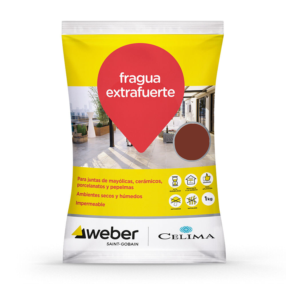 Fragua Celima Weber Porcelana Extrafuerte Color Marrón