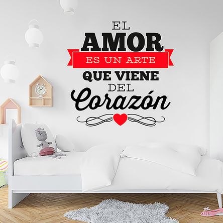 Vinilo El Amor Negro Mediano Sticker Pegatina Viniles Frases