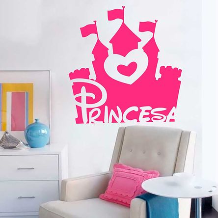Vinilo Princesa Fucsia Pequeño Sticker Pegatina Viniles